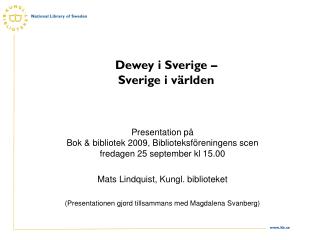 Dewey i Sverige – Sverige i världen