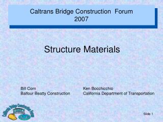 Caltrans Bridge Construction Forum 2007