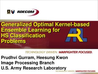 Generalized Optimal Kernel-based Ensemble Learning for HS Classification Problems