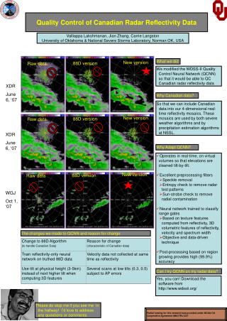 Quality Control of Canadian Radar Reflectivity Data