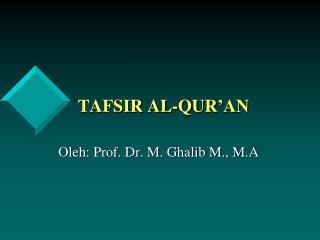 TAFSIR AL-QUR’AN