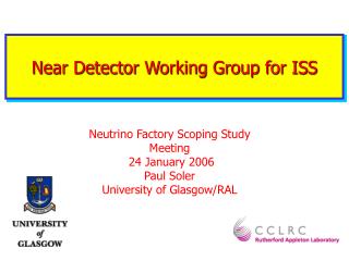 Near Detector Working Group for ISS