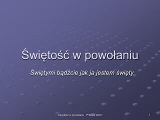 Świętość w powołaniu