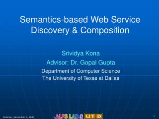 Semantics-based Web Service Discovery &amp; Composition