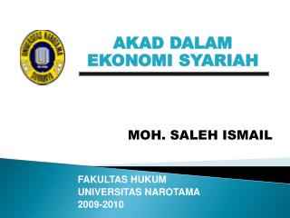 AKAD DALAM EKONOMI SYARIAH