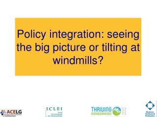 Policy integration: seeing the big picture or tilting at windmills?