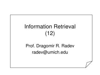 Information Retrieval (12)