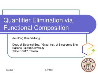 Quantifier Elimination via Functional Composition
