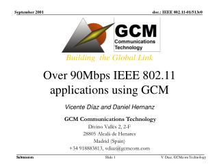 Over 90Mbps IEEE 802.11 applications using GCM