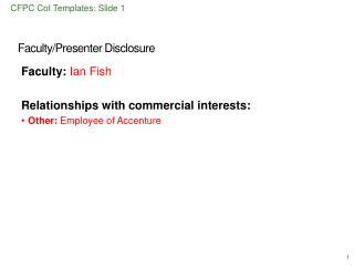 Faculty/Presenter Disclosure