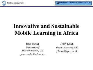 Innovative and Sustainable Mobile Learning in Africa