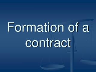 Formation of a contract