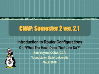 CNAP: Semester 2 ver. 2.1