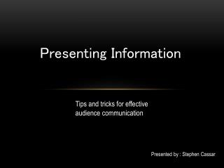 Presenting Information