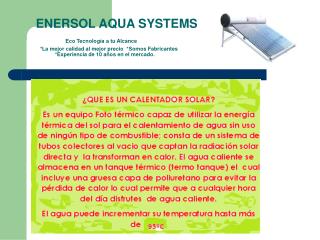ENERSOL AQUA SYSTEMS