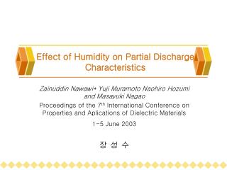 Effect of Humidity on Partial Discharge Characteristics