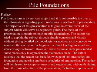 Pile Foundations