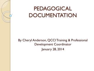 PEDAGOGICAL DOCUMENTATION