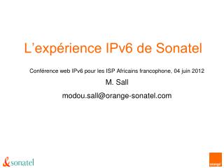 L’expérience IPv6 de Sonatel