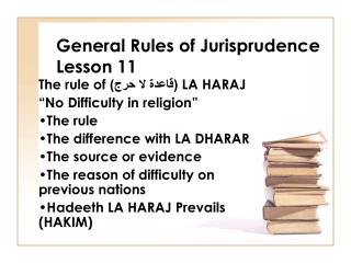 General Rules of Jurisprudence Lesson 11