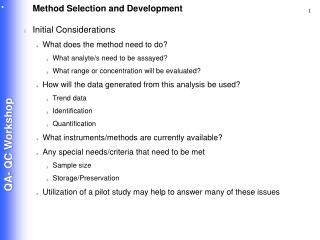 Method Selection and Development