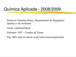 Química Aplicada - 2008/2009