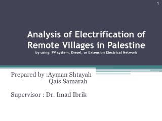 Prepared by :Ayman Shtayah 	 Qais Samarah Supervisor : Dr. Imad Ibrik