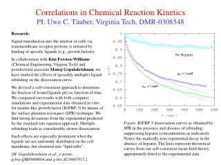 Correlations in Chemical Reaction Kinetics PI: Uwe C. T ä uber, Virginia Tech, DMR-0308548