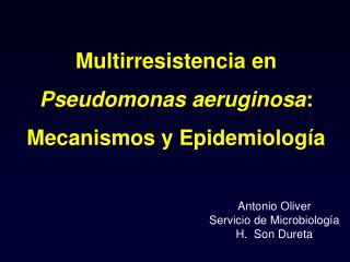 Multirresistencia en Pseudomonas aeruginosa : Mecanismos y Epidemiología