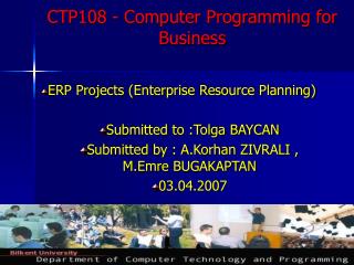 CTP108 - Computer Programming for Business