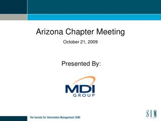 Arizona Chapter Meeting October 21, 2009