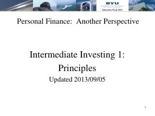 Personal Finance: Another Perspective