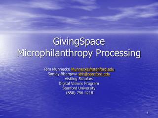 GivingSpace Microphilanthropy Processing