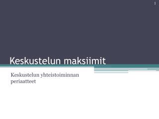 Keskustelun maksiimit