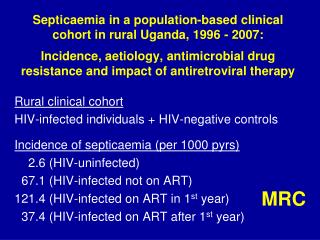 Rural clinical cohort HIV-infected individuals + HIV-negative controls