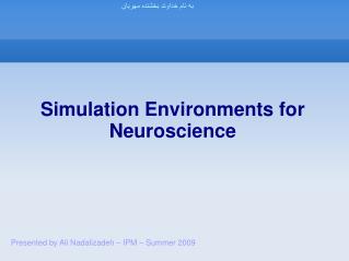 Simulation Environments for Neuroscience
