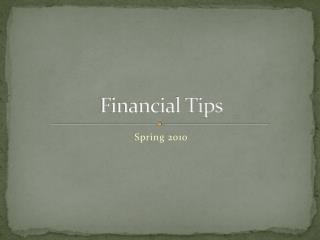 Financial Tips