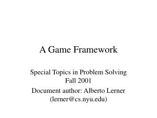 A Game Framework