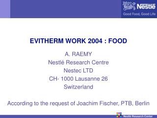 EVITHERM WORK 2004 : FOOD