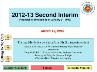2012-13 Second Interim (Financial Information as of January 31, 2013)