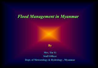 Flood Management in Myanmar