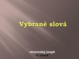 Vybrané slová