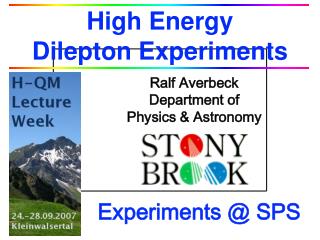 High Energy Dilepton Experiments