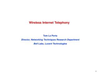 Wireless Internet Telephony