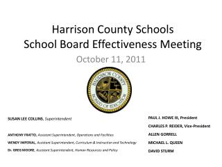 Harrison County Schools School Board Effectiveness Meeting