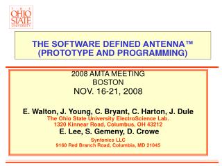 THE SOFTWARE DEFINED ANTENNA™ (PROTOTYPE AND PROGRAMMING)