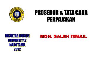 PROSEDUR &amp; TATA CARA PERPAJAKAN