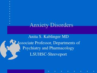 Anxiety Disorders