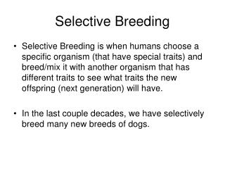 Selective Breeding
