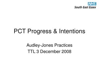 PCT Progress &amp; Intentions